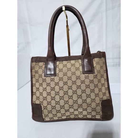 Authentic GUCCI GG Supreme Canvas Tote Bag Brown/Beige - Picture 4 of 14
